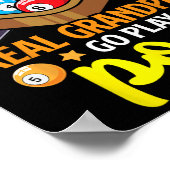 Real Grandpas Funny Pool Player Billiard Billiard Poster (Ecke)
