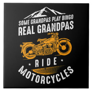 Real Grandpas Motorrad Geschenk für Biker Fliese