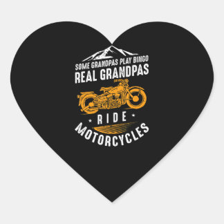 Real Grandpas Motorrad Geschenk für Biker Herz-Aufkleber