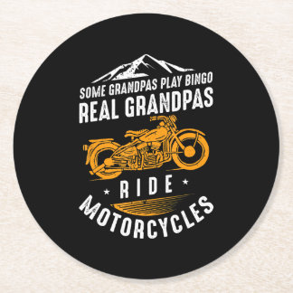Real Grandpas Motorrad Geschenk für Biker Runder Pappuntersetzer
