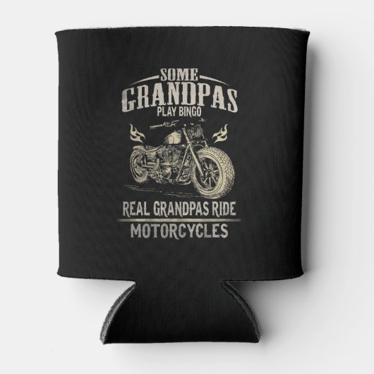 Real Grandpas Ride Motorrad Geschenk für Grandpas. Dosenkühler (Vorderseite)