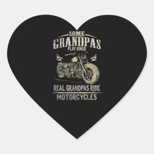 Real Grandpas Ride Motorrad Geschenk für Grandpas. Herz-Aufkleber