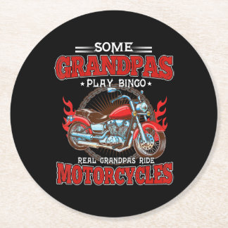 Real Grandpas Ride Motorräder Motorrad Lover Runder Pappuntersetzer