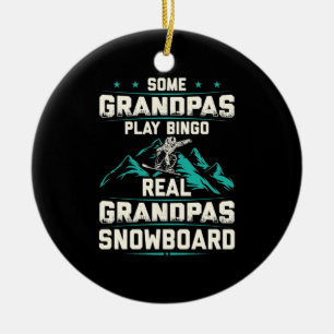 Real Grandpas Snowboard Keramik Ornament