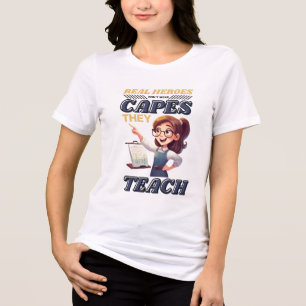 Real Heroes Teach- Lehrerbewertung Tri-Blend Shirt
