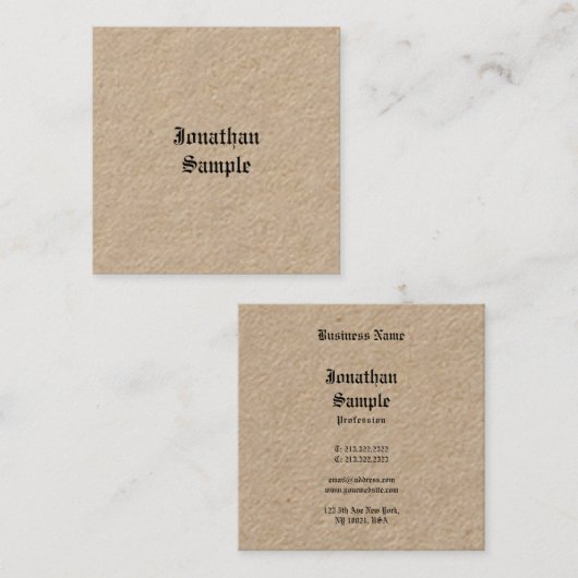 Real Kraft Classic Nostalgie Look Old English Schr Quadratische Visitenkarte (Vorne/Hinten)