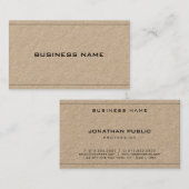 Real Kraft Paper Elegant Modernes Minimalistisches Visitenkarte (Vorne/Hinten)