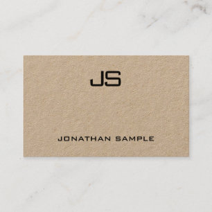 Real Kraft Paper Modern Beruflich Mit Monogramm Visitenkarte