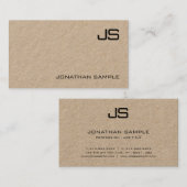 Real Kraft Paper Modernes Berufliches Monogramm Ch Visitenkarte (Vorne/Hinten)