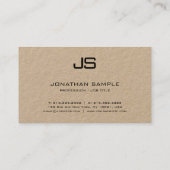 Real Kraft Paper Modernes Berufliches Monogramm Ch Visitenkarte (Rückseite)