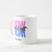 Real Legit Wow Mama Print (Rosa & Blau) Kaffeetasse (Vorderseite Links)