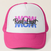 Real Legit Wow Mama Print (Rosa & Blau) Truckerkappe (Vorderseite)