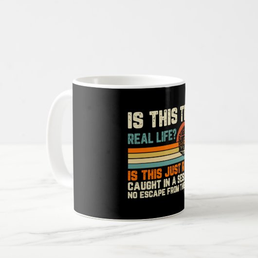 Real Life oder RPG Funny Geek Kaffeetasse (Vorderseite Links)