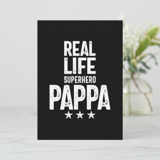 Real Life Superhero Pappa | Father Gift Dankeskarte (Stehend Vorderseite)