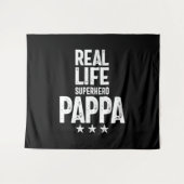 Real Life Superhero Pappa | Father Gift Wandteppich (Vorderseite (Horizontal))