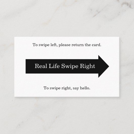 Real Life Swip Right Card Visitenkarte (Vorderseite)