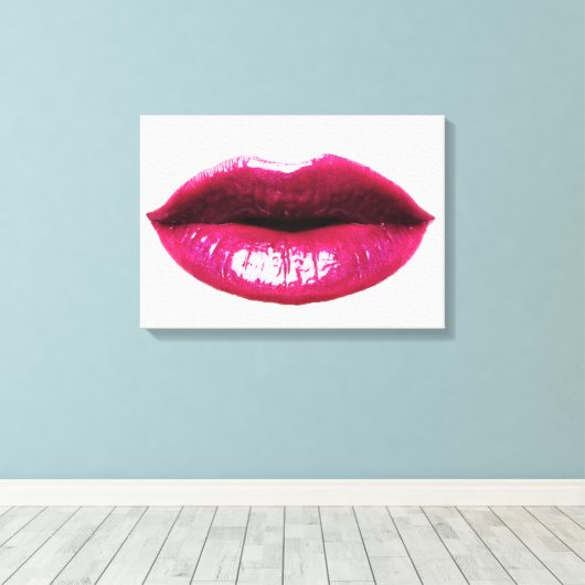 Real LIps Wrapped Canvas 20x14" Leinwanddruck (Insitu (Holzboden))