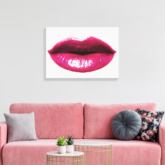 Real LIps Wrapped Canvas 20x14" Leinwanddruck (Insitu (Wohnzimmer))