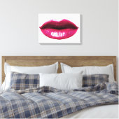 Real LIps Wrapped Canvas 20x14" Leinwanddruck (Insitu (Schlafzimmer))