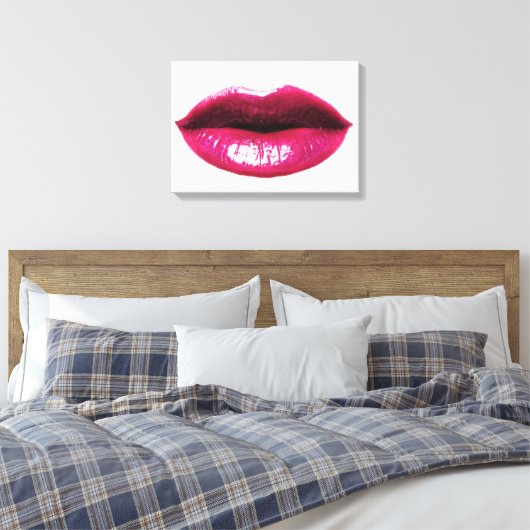 Real LIps Wrapped Canvas 20x14" Leinwanddruck (Insitu (Schlafzimmer))