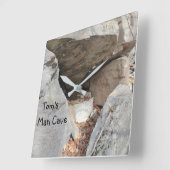 Real Man Cave Quadratische Wanduhr (Winkel)