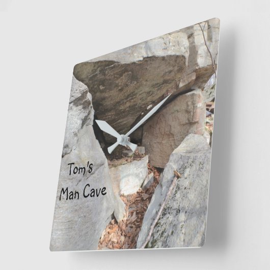 Real Man Cave Quadratische Wanduhr (Winkel)