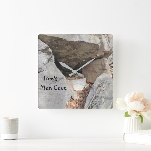 Real Man Cave Quadratische Wanduhr (Zuhause)