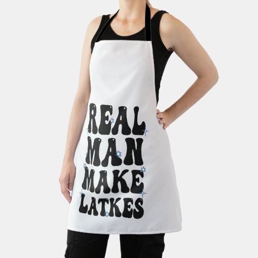 Real Man macht Latkes Funny Groovy Hanukkah Schürze (InSitu)