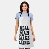 Real Man macht Latkes Funny Groovy Hanukkah Schürze (Getragen)