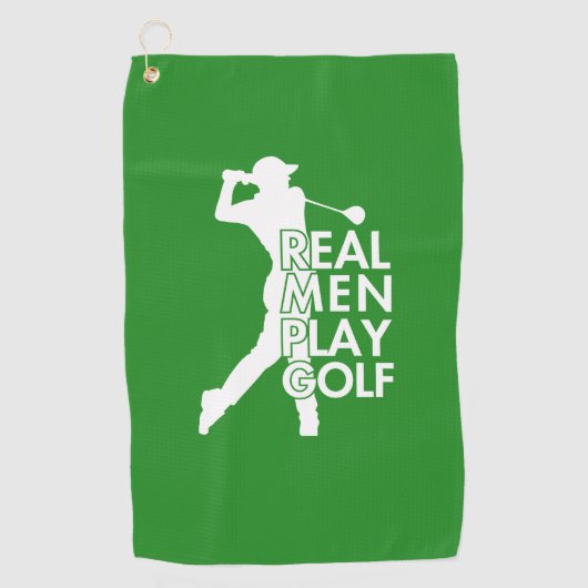 Real Man Play Golf Funny Golf Thema Golfhandtuch (Vorderseite)