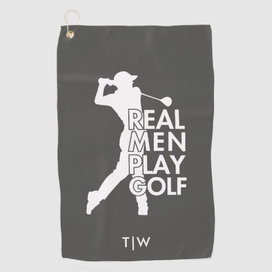 Real Man Play Golf Funny Golf Thema Golfhandtuch (Vorderseite)
