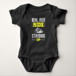 Real Man Ride Standing Up - Jet Ski Baby Strampler<br><div class="desc">Its a jet ski design for jet skiing and for people who do jet ski racing with other friends or love jet ski. This skier motif is perfect for a birthday party on the sea with jet skier and big waves. Its a cool birthday or Christmas gift for a jet...</div>