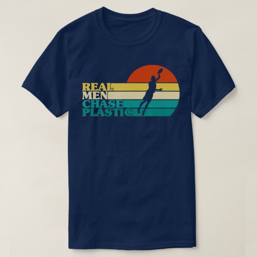 Real Men Chase Plastic Ultimate Frisbee T-Shirt (Design vorne)