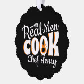 Real Men Cook Black Ornament Karte (Links)
