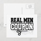 Real Men Coupon Postkarte (Vorne/Hinten)