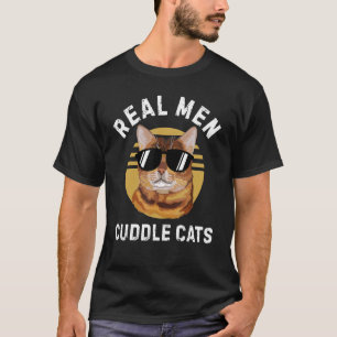 Real Men Cuddle Bengalisch Cat Cat Vater Glasseise T-Shirt