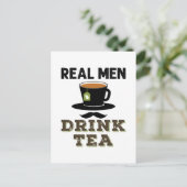 Real Men Drink Tea Cool Tea Drinker Lover Postkarte (Stehend Vorderseite)