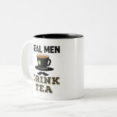 Real Men Drink Tee Cool Tea Drinker Lover Zweifarbige Tasse (Vorderseite Links)