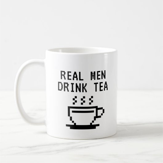 Real Men Drink Tee lustig weiß Kaffeetasse (Links)
