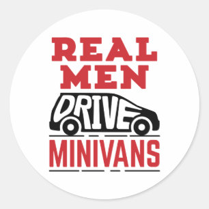 Real Men Drive Minivans Runder Aufkleber