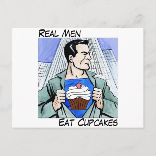 Real Men essen Cupcakes Postkarte (Vorderseite)