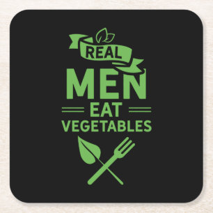 Real Men essen Gemüse Rechteckiger Pappuntersetzer