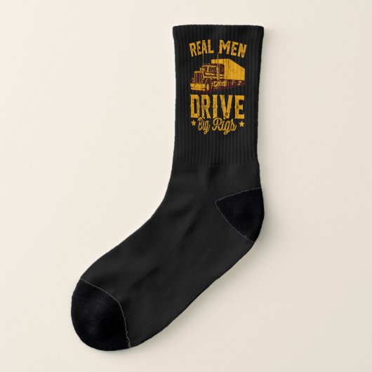 Real Men fahren Big Rigs Funny Truck Driver Trucke Socken (Links - Außen)
