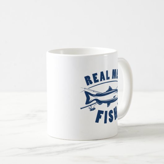 Real Men Fish Kaffeetasse (VorderseiteRechts)