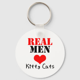 Real Men Heart (Liebe) Kitty Cats Schlüsselanhänger