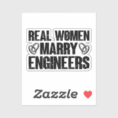 Real Men heiraten Ingenieure Funny Engineer Husban Aufkleber (Blatt)