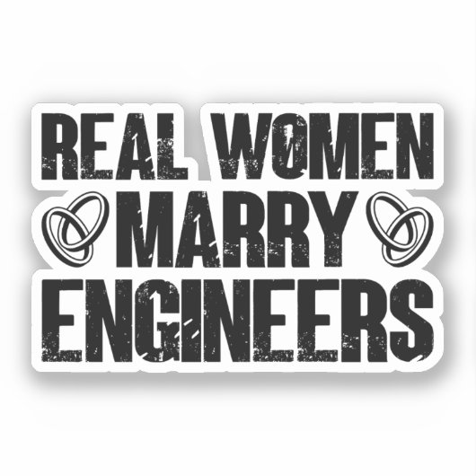 Real Men heiraten Ingenieure Funny Engineer Husban Aufkleber (Vorderseite)