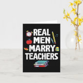 Real Men heiraten Lehrer glücklich Hochzeit Heirat Karte (Gelbe Blume)