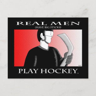 Real Men: Hockey spielen Postkarte