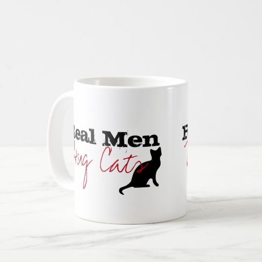 Real Men Hug Cats Kitty Liebe Funny Kaffeetasse (Vorderseite Links)